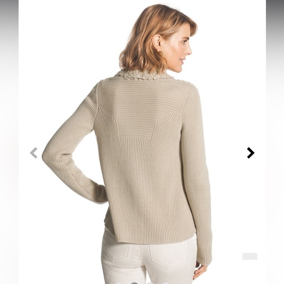 Chico's Nub Knit Open Front Cardigan Wool Blend Women's Size 2 Tan Beige - Picture 9 of 14